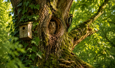 Hidden wildlife in trees
